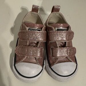 Converse Kids Glitter Strap Sneakers - Rose Gold